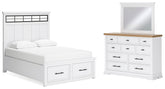 Diamond Furniture - Ashley Furniture - Ashbryn Queen Panel Storage Bed, Dresser and Mirror - Queen Panel Storage Bed, Dresser and Mirror - B844B3