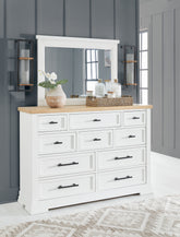 Diamond Furniture - Ashley Furniture - Ashbryn Dresser and Mirror - Dresser and Mirror - B844B1
