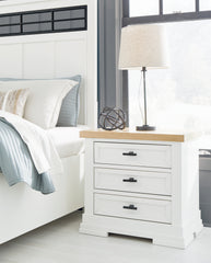 Diamond Furniture - Ashley Furniture - Ashbryn Nightstand - Three Drawer Night Stand - B844-93