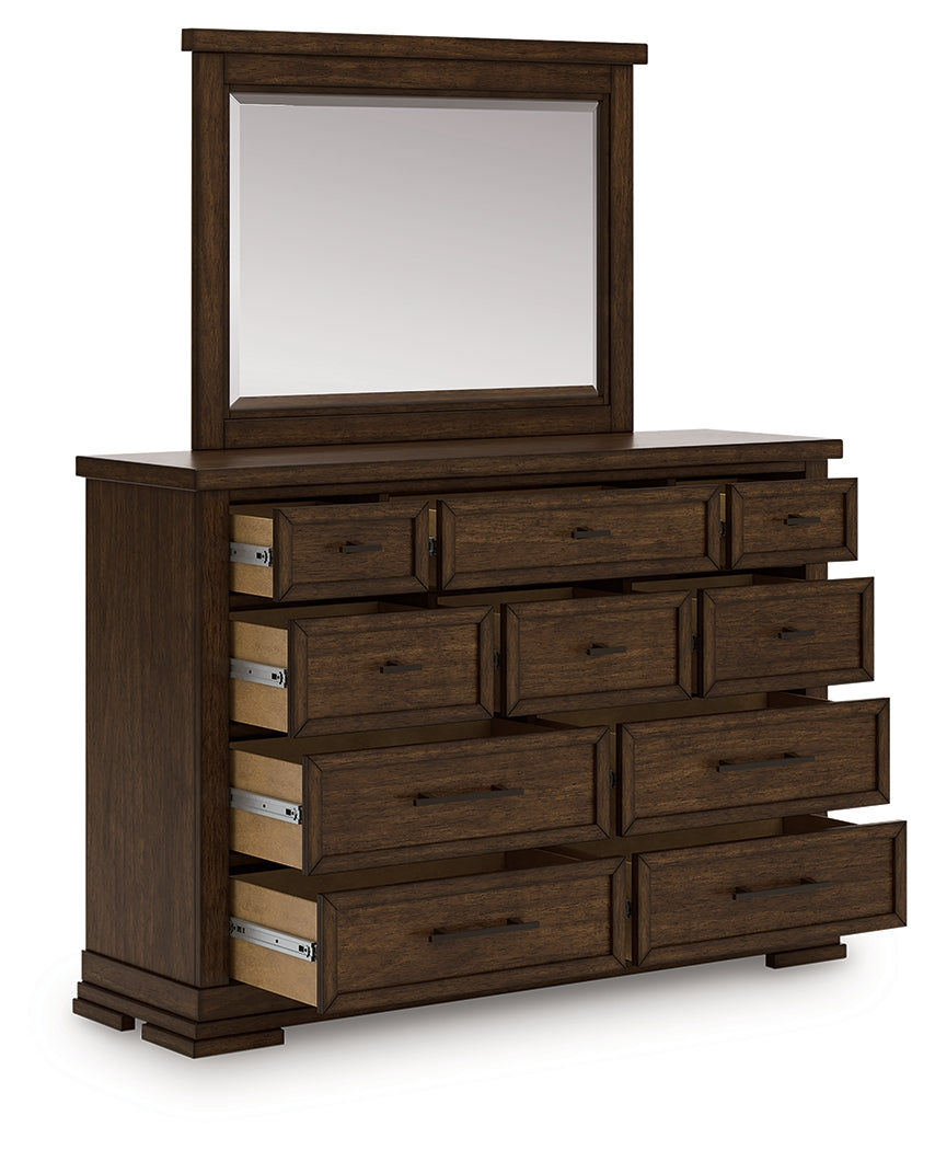 Diamond Furniture - Ashley Furniture - Taffenbrook Dresser and Mirror - Dresser and Mirror - B849B1