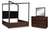 Diamond Furniture - Ashley Furniture - Dilenno Queen Canopy Bed, Dresser and Mirror - Queen Canopy Bed, Dresser and Mirror - PCB857B3