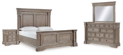 Diamond Furniture - Ashley Furniture - Blairhurst King Panel Bed, Dresser, Mirror and Nightstand - King Panel Bed, Dresser, Mirror and Nightstand - B916B9