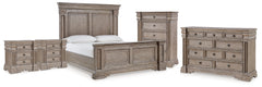 Diamond Furniture - Ashley Furniture - Blairhurst King Panel Bed, Dresser, Chest and 2 Nightstands - King Panel Bed, Dresser, Chest and 2 Nightstands - B916B11