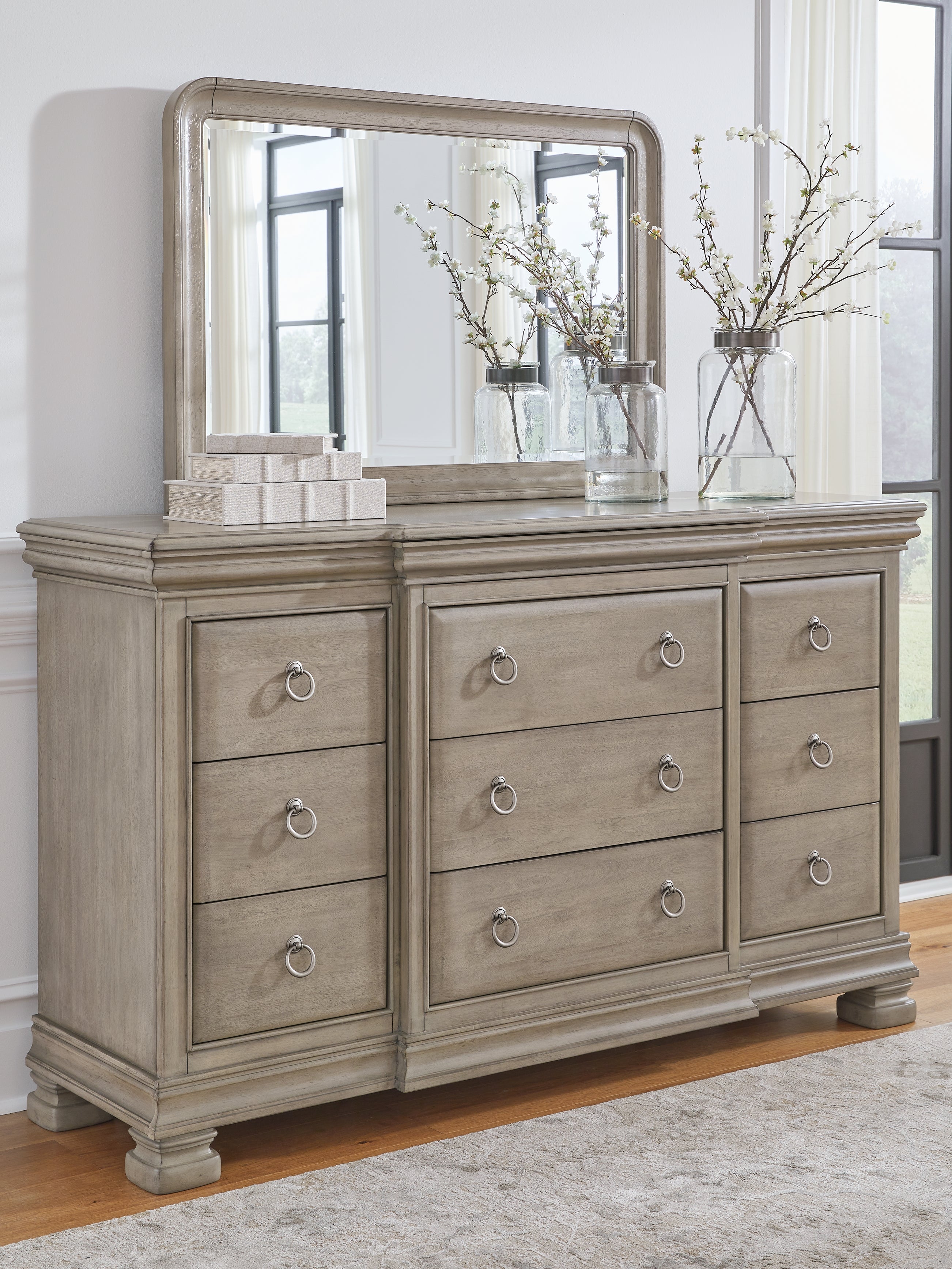 Diamond Furniture - Ashley Furniture - Lexorne Dresser and Mirror - Dresser and Mirror - B924B1