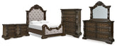 Diamond Furniture - Ashley Furniture - Maylee Queen Panel Bed, Dresser, Mirror, Chest and 2 Nightstands - Queen Panel Bed, Dresser, Mirror, Chest and 2 Nightstands - B947B16