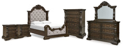 Diamond Furniture - Ashley Furniture - Maylee Queen Panel Bed, Dresser, Mirror, Chest and 2 Nightstands - Queen Panel Bed, Dresser, Mirror, Chest and 2 Nightstands - B947B16