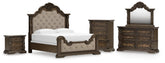 Diamond Furniture - Ashley Furniture - Maylee King Panel Bed, Dresser, Mirror, Chest and Nightstand - King Panel Bed, Dresser, Mirror, Chest and Nightstand - B947B22