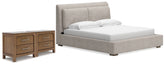 Diamond Furniture - Ashley Furniture - Cabalynn King Upholstered Bed and 2 Nightstands - King Upholstered Bed and 2 Nightstands - B974B16