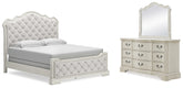 Diamond Furniture - Ashley Furniture - Arlendyne King Upholstered Bed, Dresser and Mirror - King Upholstered Bed, Dresser and Mirror - B980B9
