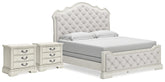 Diamond Furniture - Ashley Furniture - Arlendyne King Panel Bed and 2 Nightstands - King Panel Bed and 2 Nightstands - B980B13