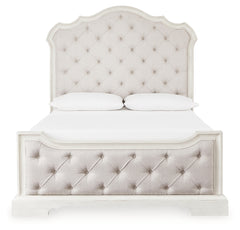 Arlendyne Queen Upholstered Panel Bed and 2 Nightstands