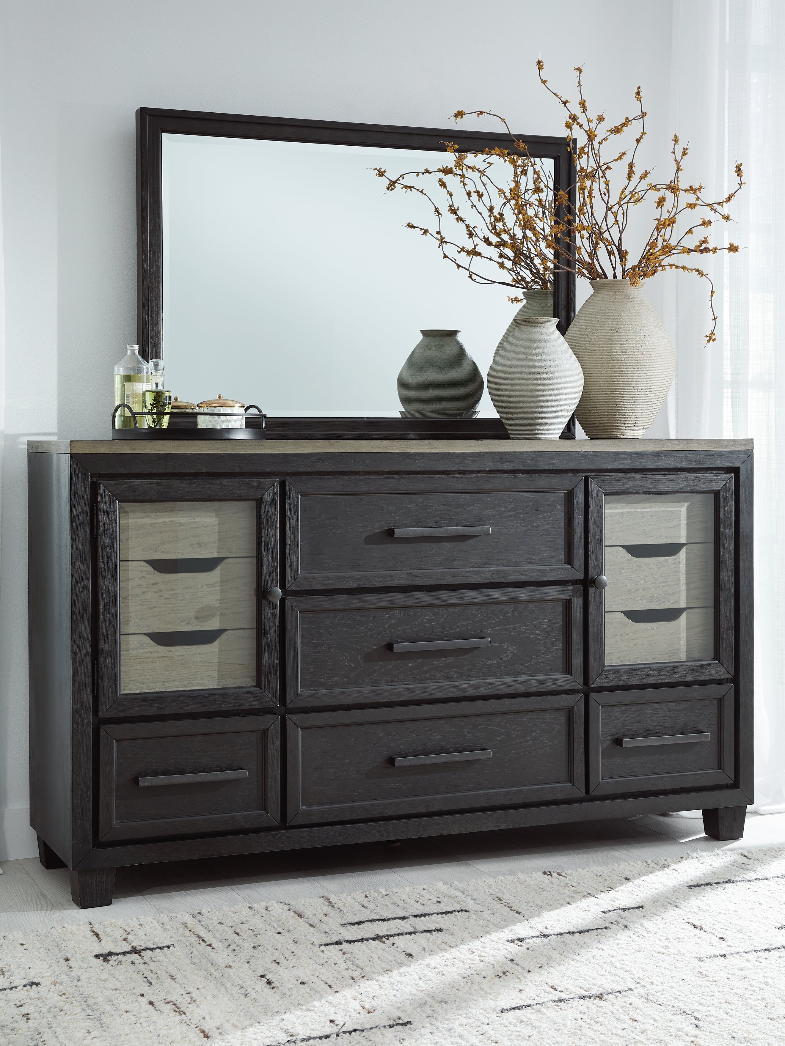 Diamond Furniture - Ashley Furniture - Foyland Dresser and Mirror - Dresser and Mirror - B989B1