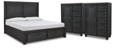 Diamond Furniture - Ashley Furniture - Foyland King Panel Storage Bed and 2 Chests - King Panel Storage Bed and 2 Chests - B989B10