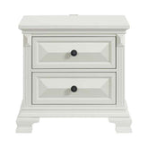 2-Drawer Nightstand with USB in Antique White