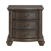 2-Drawer Nightstand with USB in Mahogany