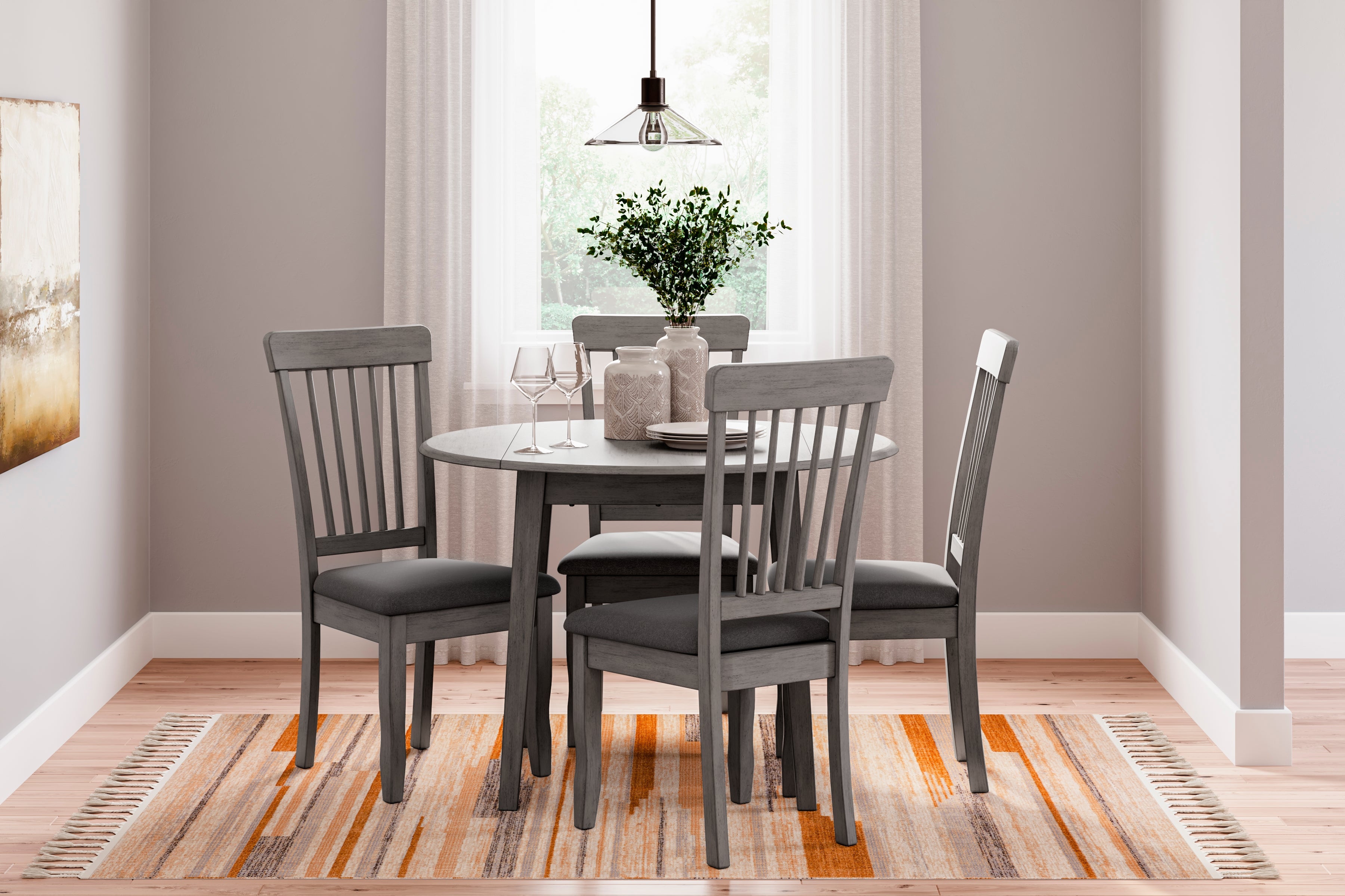 Diamond Furniture - Ashley Furniture - Shullden Dining Table and 4 Chairs - Dining Table and 4 Chairs - D194D1