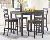 Diamond Furniture - Ashley Furniture - Bridson Counter Height Dining Table and Bar Stools (Set of 5) - Square Counter TBL Set (5/CN) - D383-223
