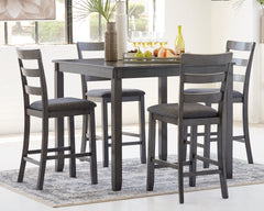 Diamond Furniture - Ashley Furniture - Bridson Counter Height Dining Table and Bar Stools (Set of 5) - Square Counter TBL Set (5/CN) - D383-223