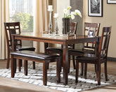 Diamond Furniture - Ashley Furniture - Bennox Dining Table and Chairs with Bench (Set of 6) - Dining Room Table Set (6/CN) - D384-325