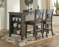 Diamond Furniture - Ashley Furniture - Caitbrook Counter Height Dining Table and 2 Barstools - Counter Height Dining Table and 2 Barstools / Gray - D388D5