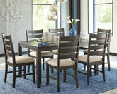 Diamond Furniture - Ashley Furniture - Rokane Dining Table and Chairs (Set of 7) - Dining Room Table Set (7/CN) - D397-425