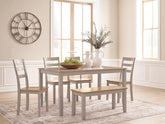 Diamond Furniture - Ashley Furniture - Harperfeld Dining Table and 4 Chairs and Bench (Set of 6) - Dining Room Table Set (6/CN) - PCD403-325