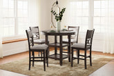 Diamond Furniture - Ashley Furniture - Langwest Counter Height Dining Table and 4 Barstools (Set of 5) - DRM Counter Table Set (5/CN) - D422-223
