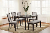 Diamond Furniture - Ashley Furniture - Langwest Dining Table and 4 Chairs and Bench (Set of 6) - Dining Room Table Set (6/CN) - D422-325