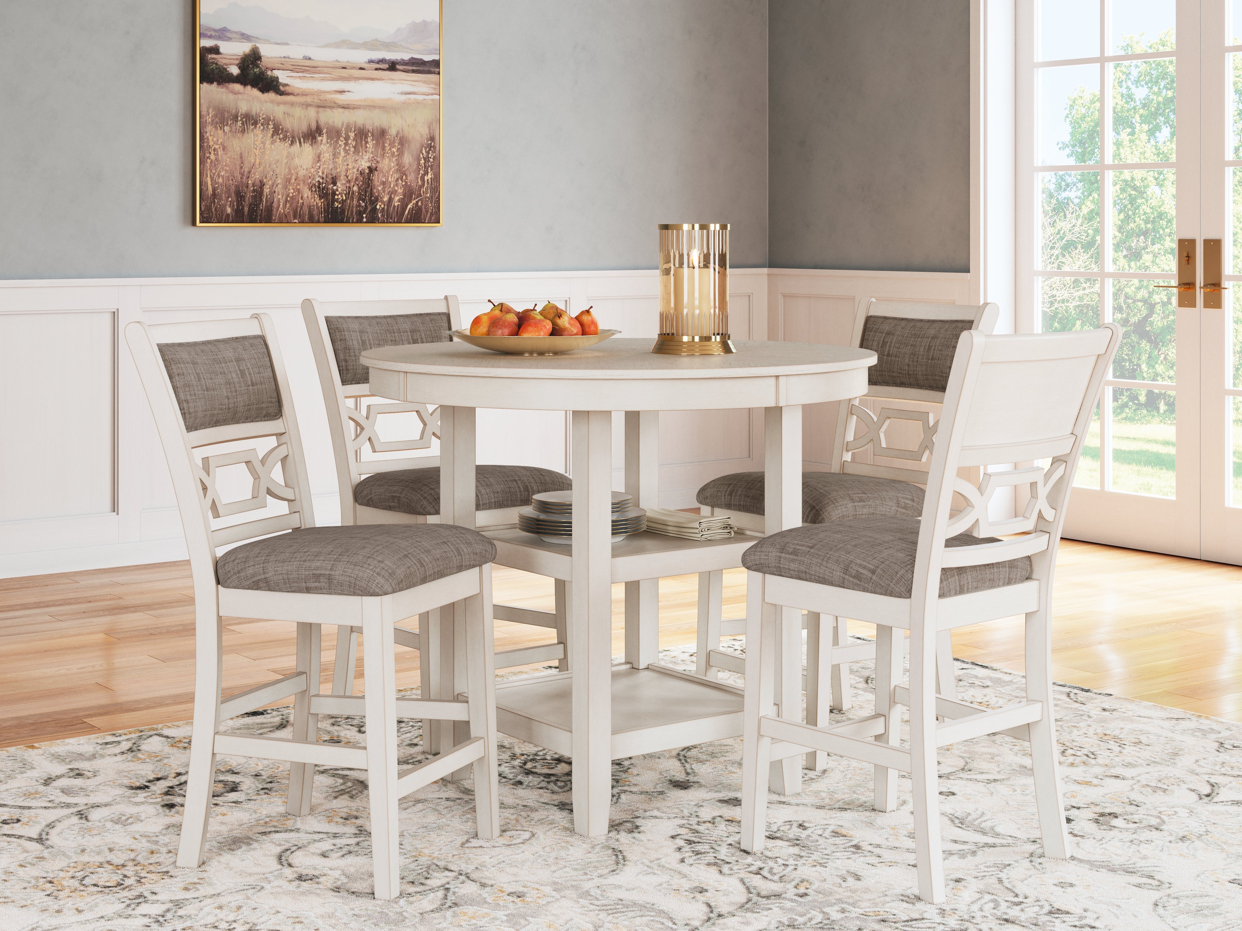 Diamond Furniture - Ashley Furniture - Erinberg Counter Height Dining Table and 4 Barstools (Set of 5) - DRM Counter Table Set (5/CN) - D423-223