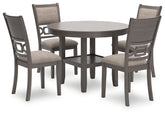 Diamond Furniture - Ashley Furniture - Wrenning Dining Table and 4 Chairs (Set of 5) - Dining Room Table Set (5/CN) / Gray - D425-225