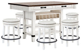 Diamond Furniture - Ashley Furniture - Valebeck Counter Height Dining Table and 6 Barstools - Counter Height Dining Table and 6 Barstools - D546D33