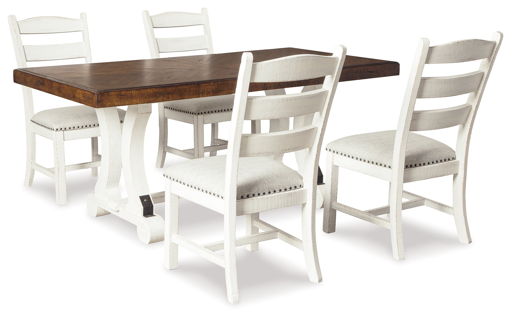 Diamond Furniture - Ashley Furniture - Valebeck Dining Table and 4 Chairs - Dining Table and 4 Chairs - D546D2