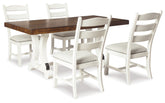Diamond Furniture - Ashley Furniture - Valebeck Dining Table and 4 Chairs - Dining Table and 4 Chairs - D546D2