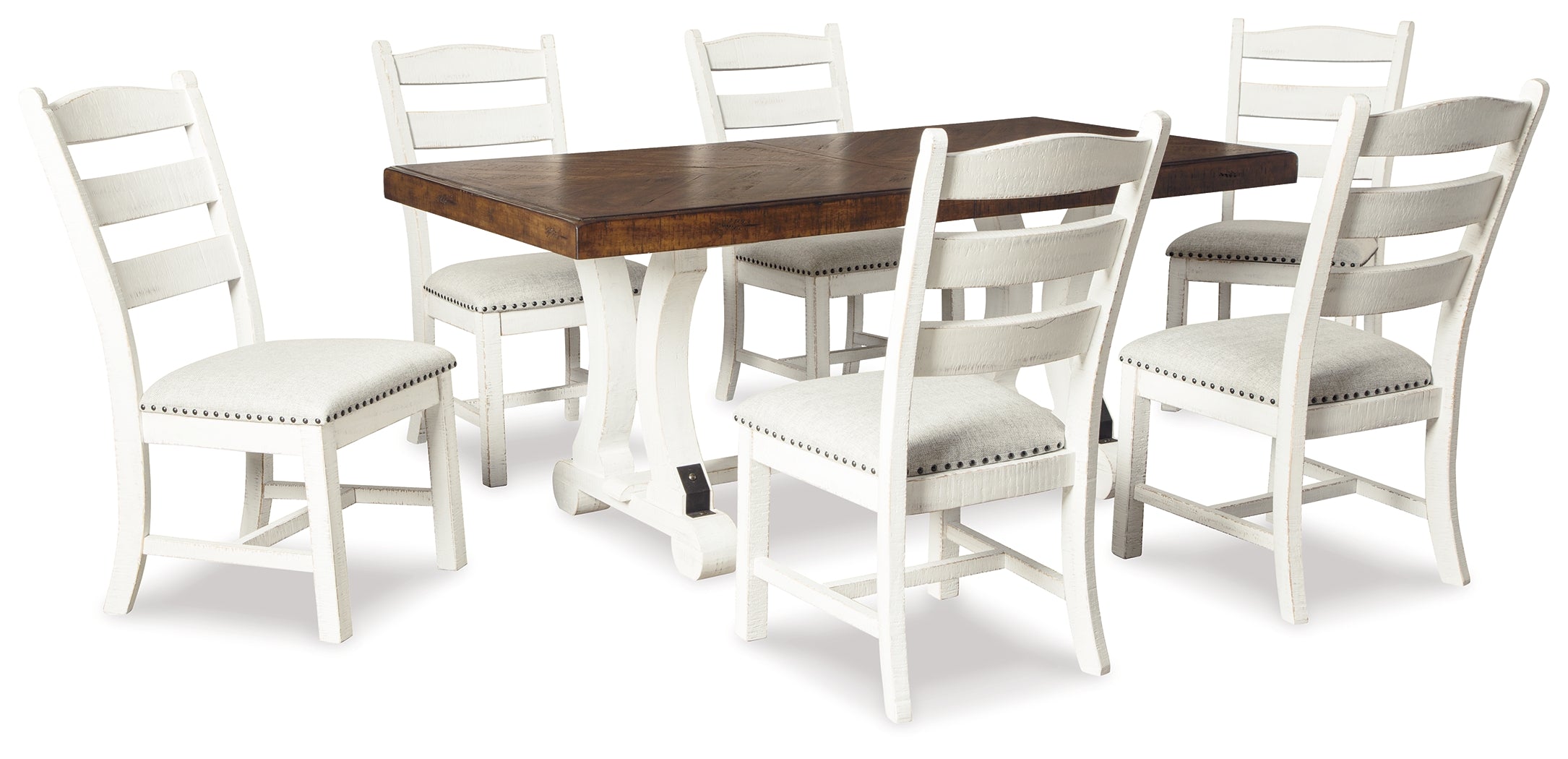 Diamond Furniture - Ashley Furniture - Valebeck Dining Table and 6 Chairs - Dining Table and 6 Chairs - D546D6