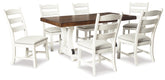 Diamond Furniture - Ashley Furniture - Valebeck Dining Table and 6 Chairs - Dining Table and 6 Chairs - D546D6