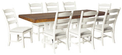 Diamond Furniture - Ashley Furniture - Valebeck Dining Table and 8 Chairs - Dining Table and 8 Chairs - D546D7
