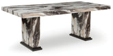 Diamond Furniture - Ashley Furniture - Jeshina Dining Table - Dining Table / Dark Brown/Beige - PCD581D4