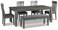 Diamond Furniture - Ashley Furniture - Hallanden Dining Table, 4 Chairs, and Bench - Dining Table, 4 Chairs, and Bench - D589D2