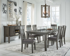 Diamond Furniture - Ashley Furniture - Hallanden Dining Table, 6 Chairs and Server - Dining Table, 6 Chairs and Server - D589D5