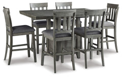 Diamond Furniture - Ashley Furniture - Hallanden Counter Height Dining Table and 6 Barstools - Counter Height Dining Table and 6 Barstools - D589D4