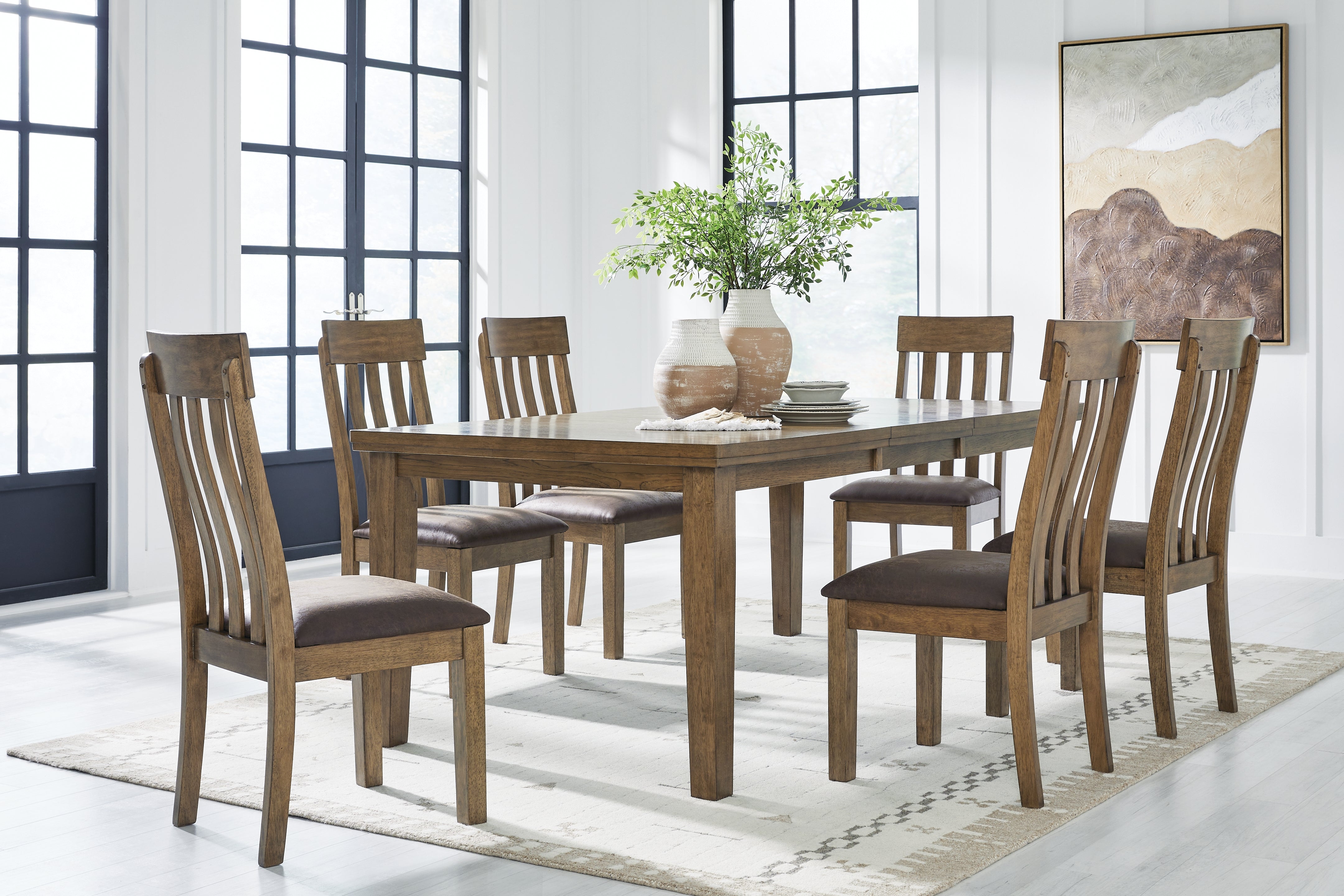 Diamond Furniture - Ashley Furniture - Urbinforte Extension Dining Table and 6 Chairs - Extension Dining Table and 6 Chairs - PCD592D5