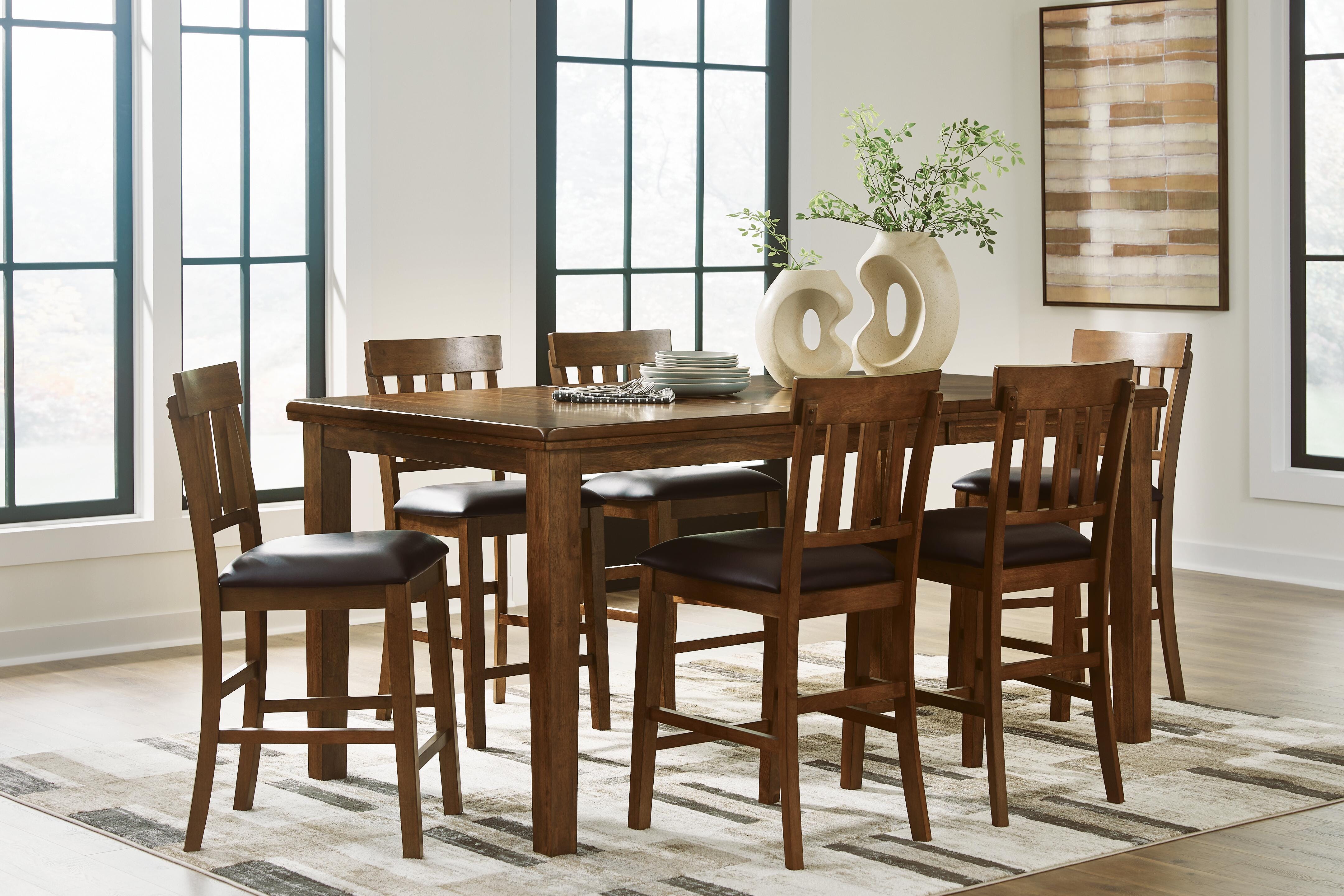 Diamond Furniture - Ashley Furniture - Ralene Counter Hight Dining Table and 6 Barstools - Counter Hight Dining Table and 6 Barstools - D594D13