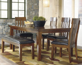 Diamond Furniture - Ashley Furniture - Ralene Dining Table and 4 Chairs and Bench - Dining Table and 4 Chairs and Bench - D594D2