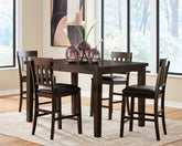 Diamond Furniture - Ashley Furniture - Haddigan Counter Height Dining Table and 4 Barstools - Counter Height Dining Table and 4 Barstools - D596D9