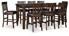 Haddigan Counter Height Extension Table and 8 Barstools