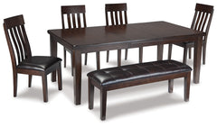 Diamond Furniture - Ashley Furniture - Haddigan Dining Table with 4 Chairs and Bench - Dining Table with 4 Chairs and Bench - D596D2
