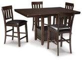 Diamond Furniture - Ashley Furniture - Haddigan Counter Height Dining Table with 4 Barstools - Counter Height Dining Table with 4 Barstools - D596D5