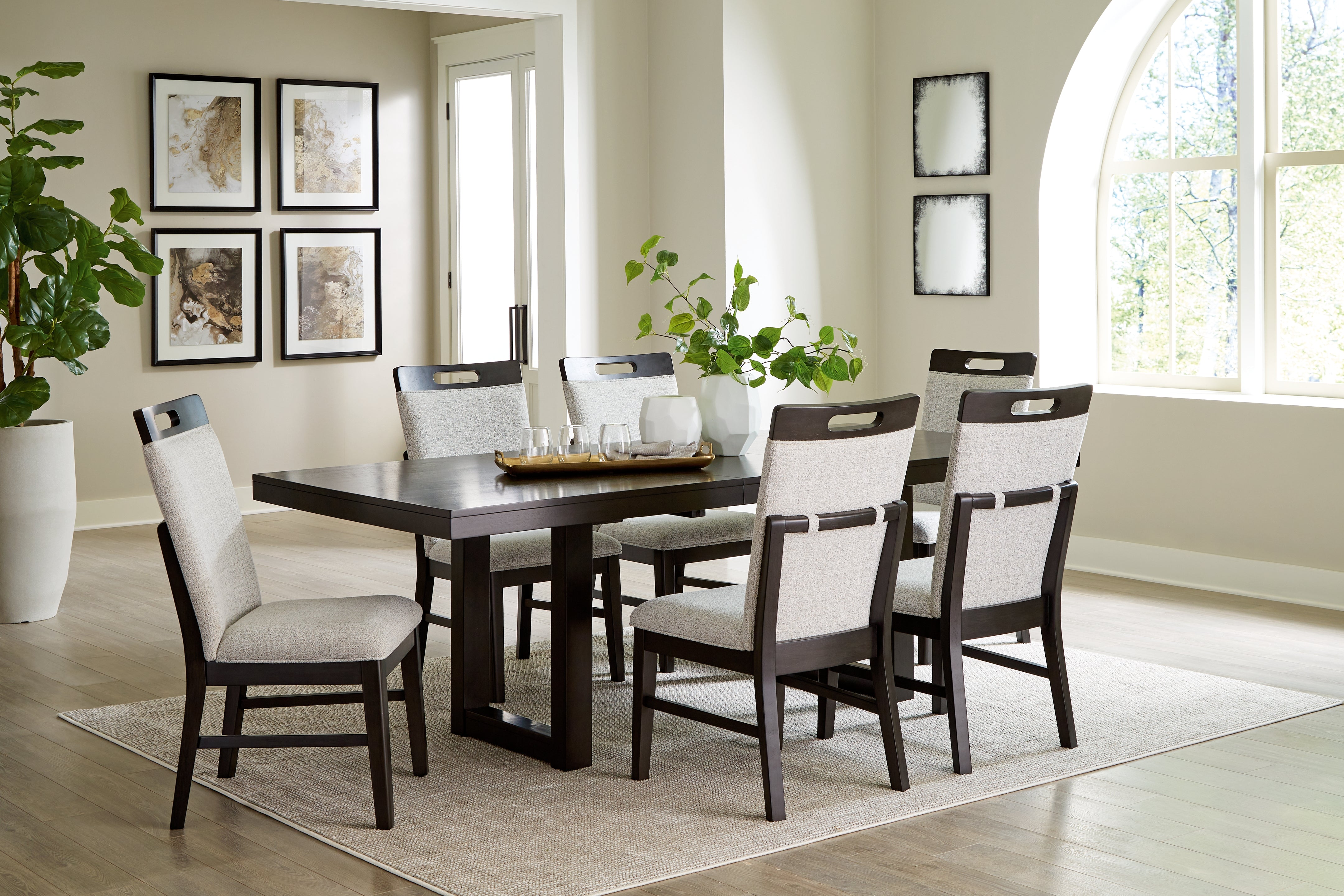 Diamond Furniture - Ashley Furniture - Neymorton Dining Table and 6 Chairs - Dining Table and 6 Chairs - D618D2