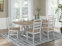 Diamond Furniture - Ashley Furniture - Purlaney Extension Dining Table and 6 Chairs - Extension Dining Table and 6 Chairs - PCD627D4