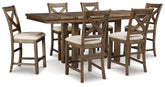Diamond Furniture - Ashley Furniture - Moriville Counter Height Dining Table and 6 Barstools - Counter Height Dining Table and 6 Barstools - D631D10
